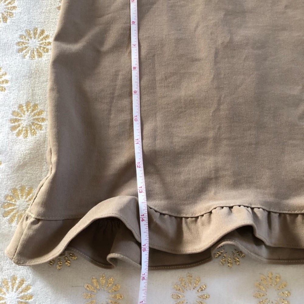 Taupe Ruffle Hem Drawstring Skirt - Picture 7 of 9